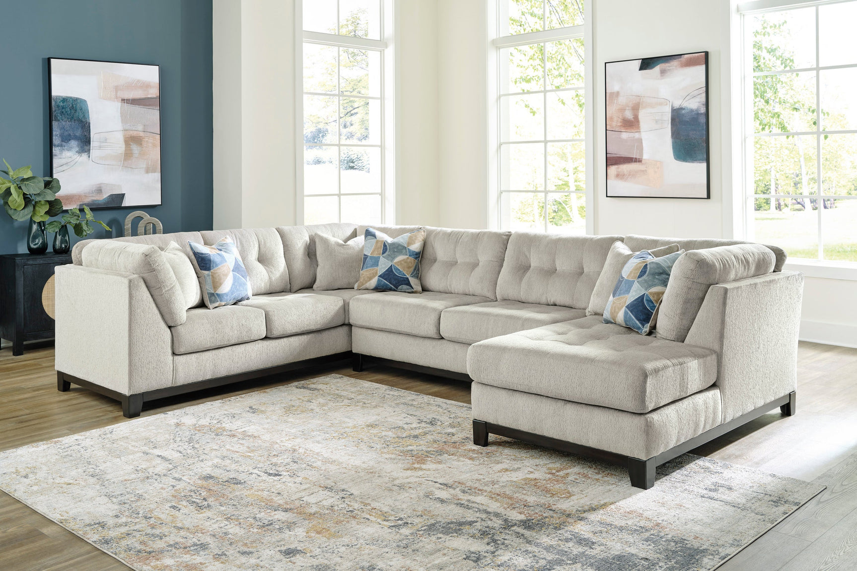 Ashley 330-04 Oversized Sectional sofa side angle view