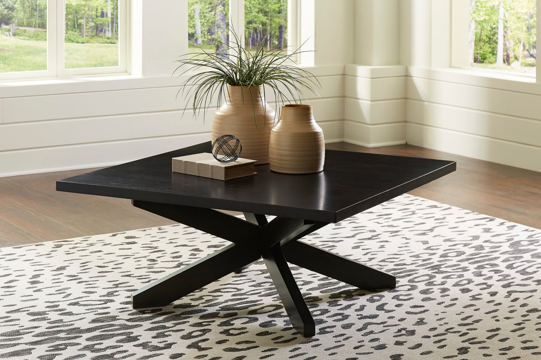 Top view of Joshyard black cocktail table