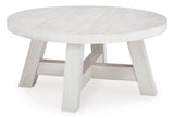 Jallison Cocktail Table side view showing off white finish