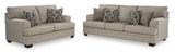 Side view of Ashley 595-04 taupe living room set
