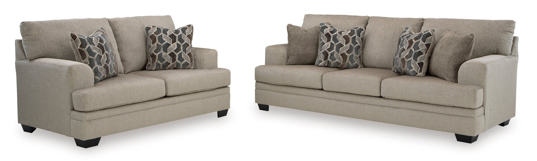 Side view of Ashley 595-04 taupe living room set