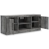 W221-68 gray TV stand side view