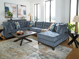 asi navy sectional sofa side view