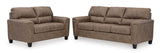 side view of Vivi Light Brown Sofa & Loveseat Set furniture