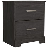 Side angle of John Black Panel Bedroom Set charcoal finish