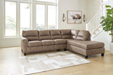 Navi Fossil Faux Leather Sectional sofa side view