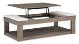 Tom Gray Brown White Lift Top Cocktail Table