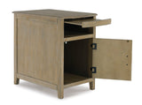 Side angle of Bom light brown side end table