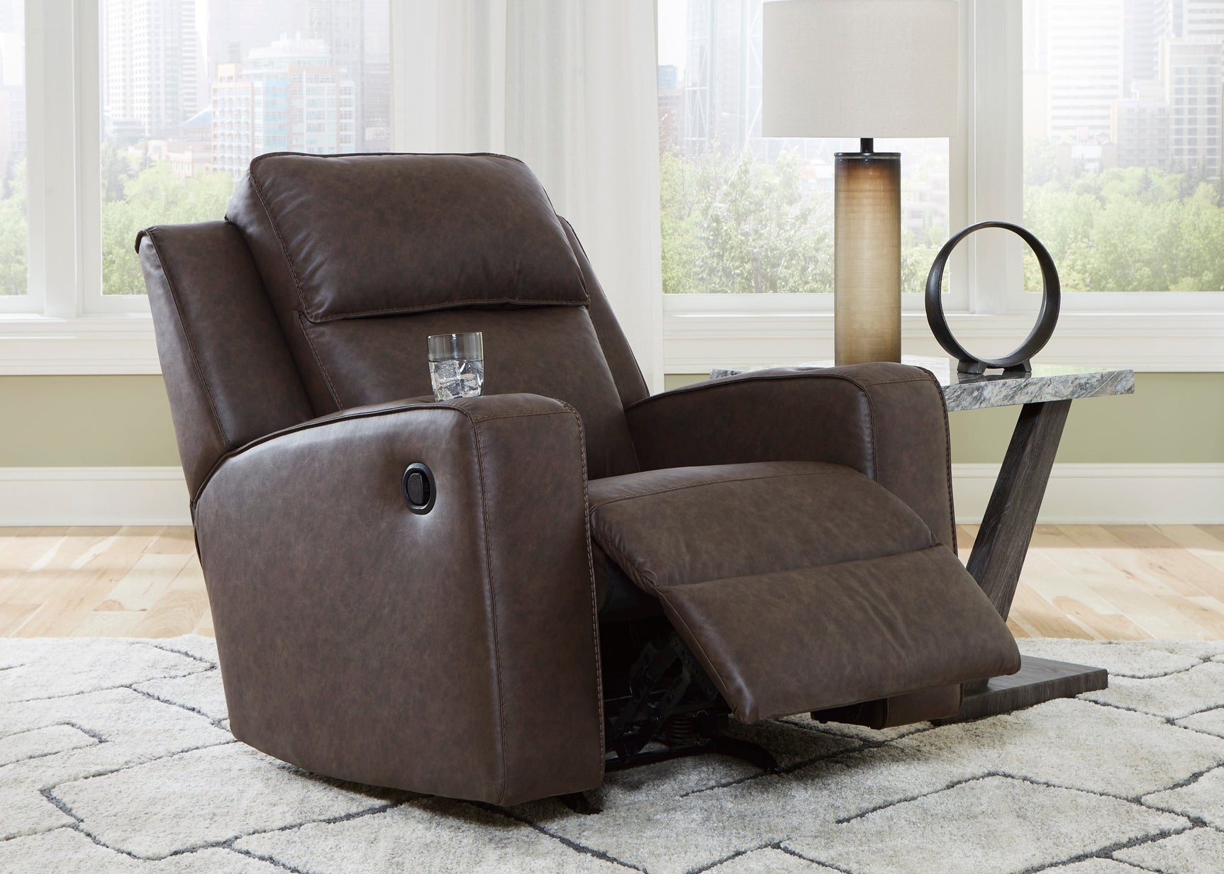 Lavenhorne Granite reclining chair in umber front view