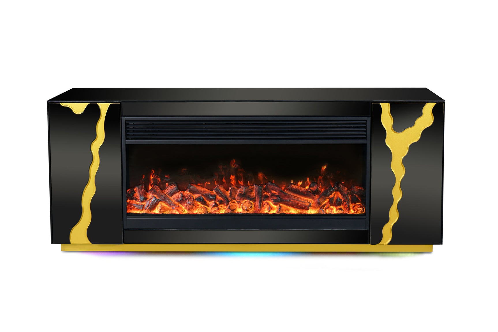 Detailed view of multi-color LED lighting on A804 TV stand