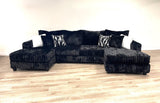side view of Fil Black Sectional sectional sofa