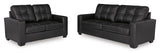 Front angle view of Vivi Carbon Sofa and Loveseat set