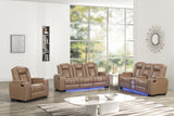 Loveseat with Bluetooth speaker and leather gel upholstery