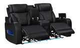 Dubai power reclining loveseat with Bluetooth speaker visible
