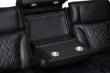 USB charging ports on Dubai loveseat armrest