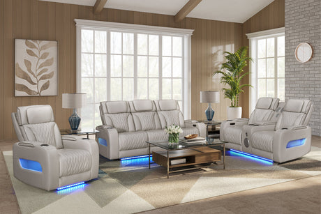 Dubai Sand loveseat power recliner side view