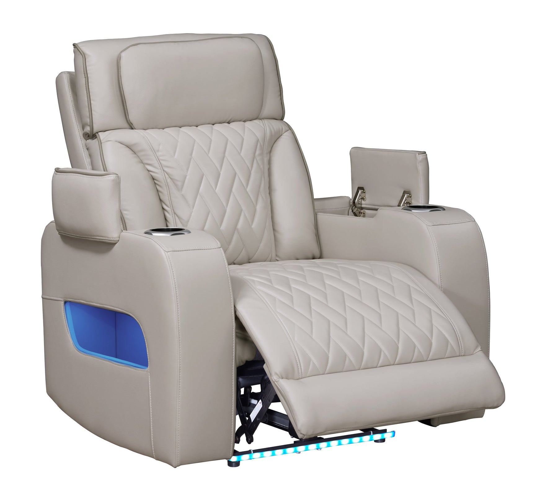 Dubai Sand sofa power footrest extended