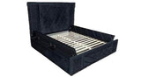 Close-up of LED lighting with 8 color options on Lorenzo platform bed headboard