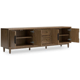Roanhowe Brown TV Stand, side angle