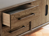 Roanhowe TV Stand showing compartments and design