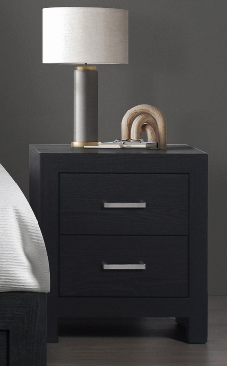 Moonlight Black Nightstand front view in black finish