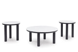Kom black and white occasional table coffee table, side angle