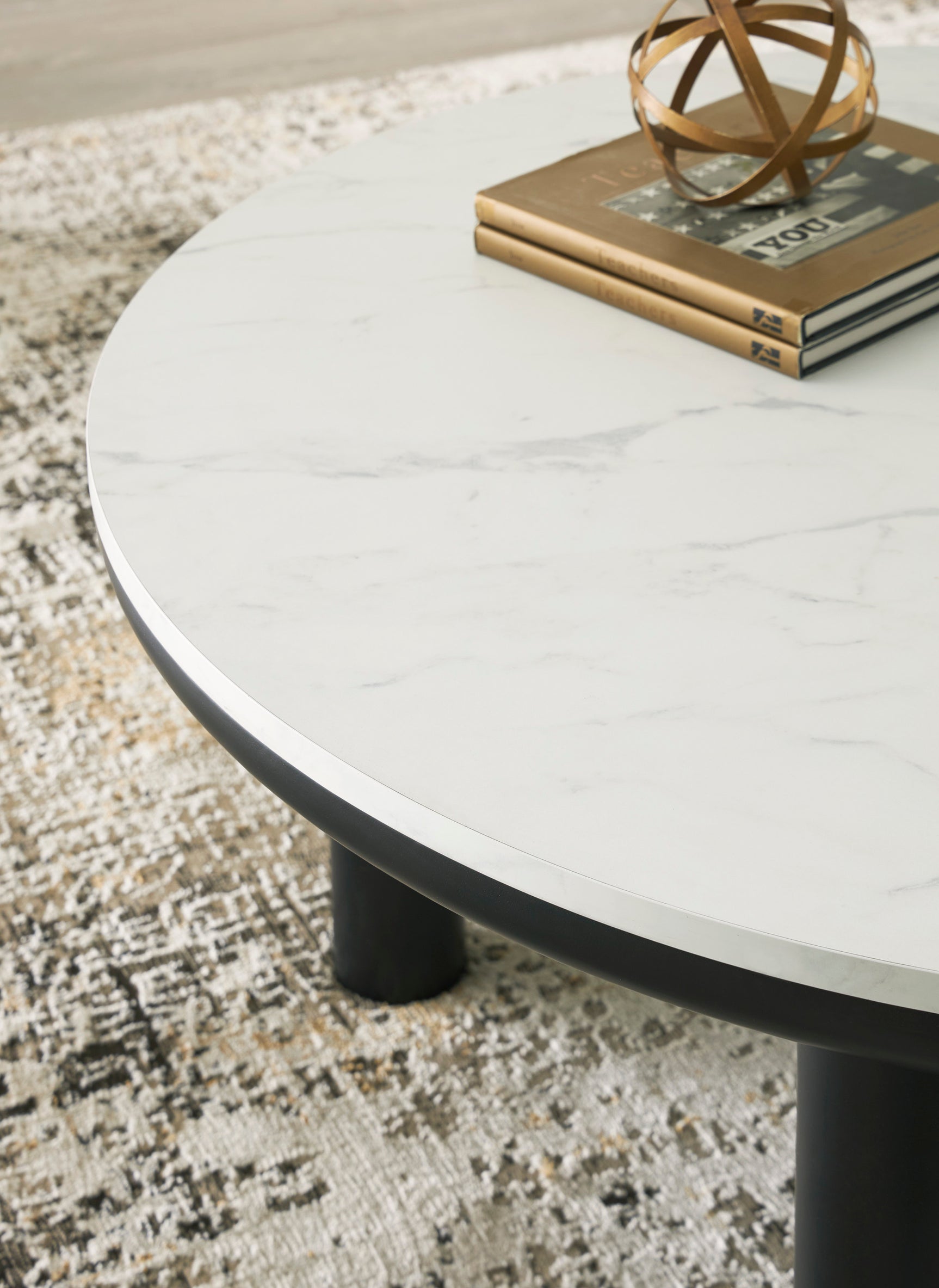 Kom black and white occasional table set, lifestyle setting