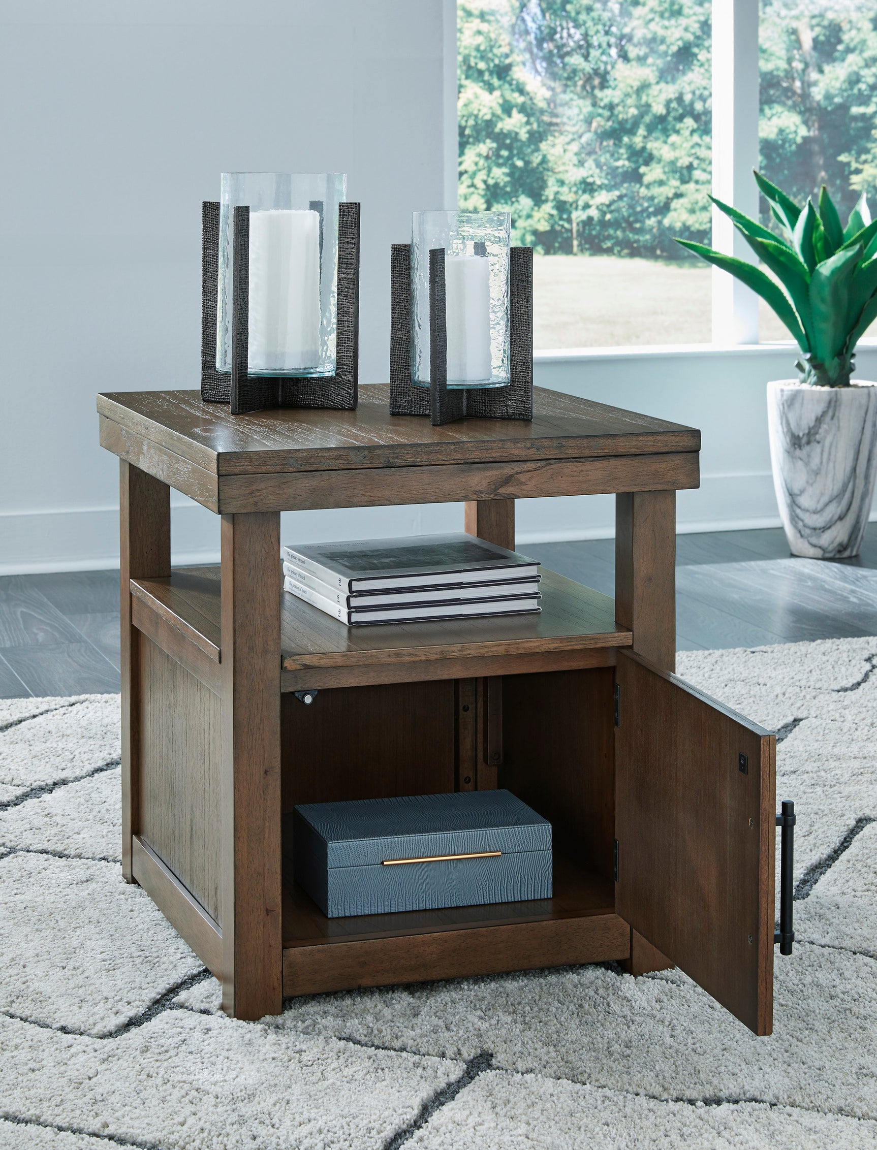 Jim Brown End Table angled view showing wood grain