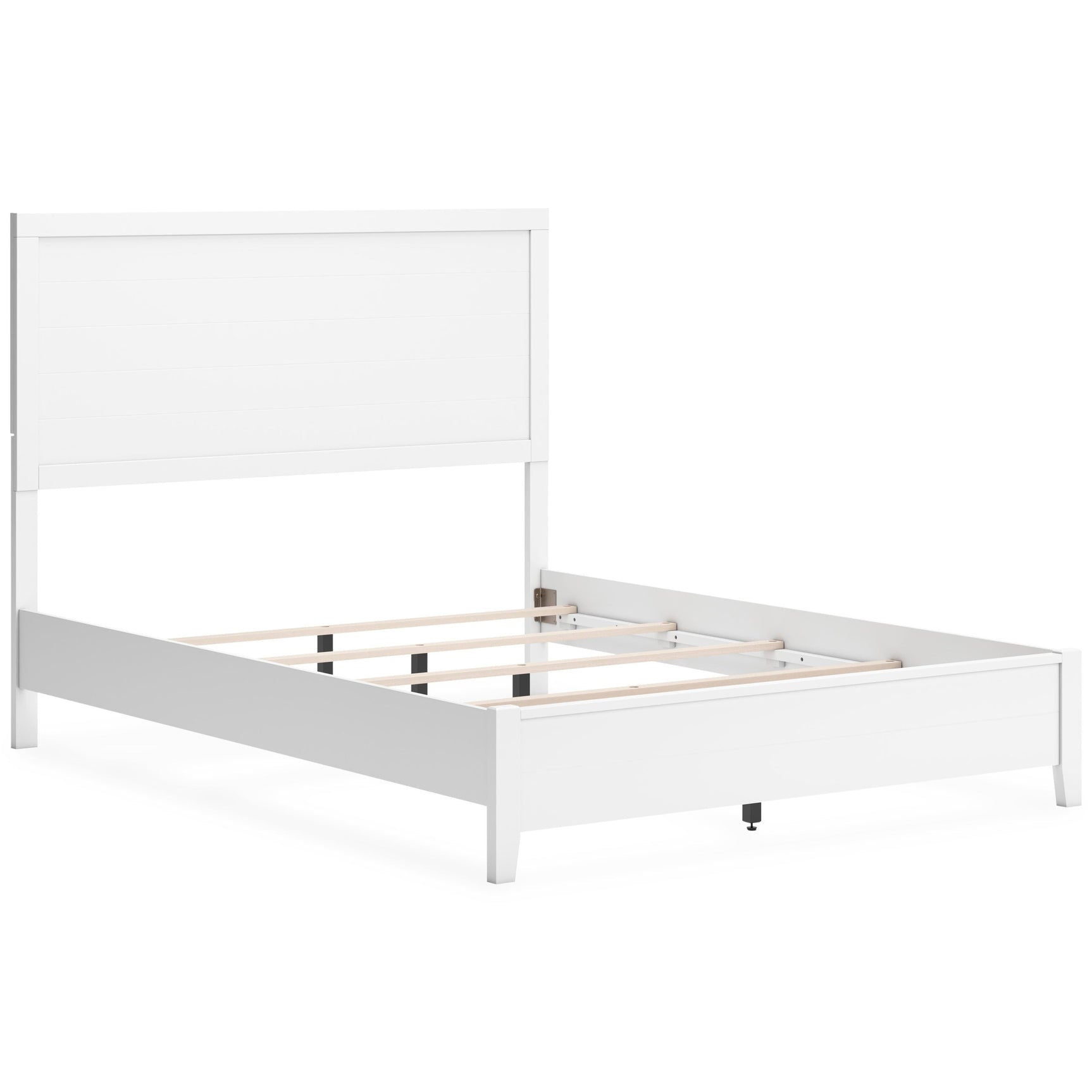 Binterglen White Panel Queen Bed side angle