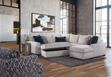 Side angle of Behold Gray Sectional sofa chaise