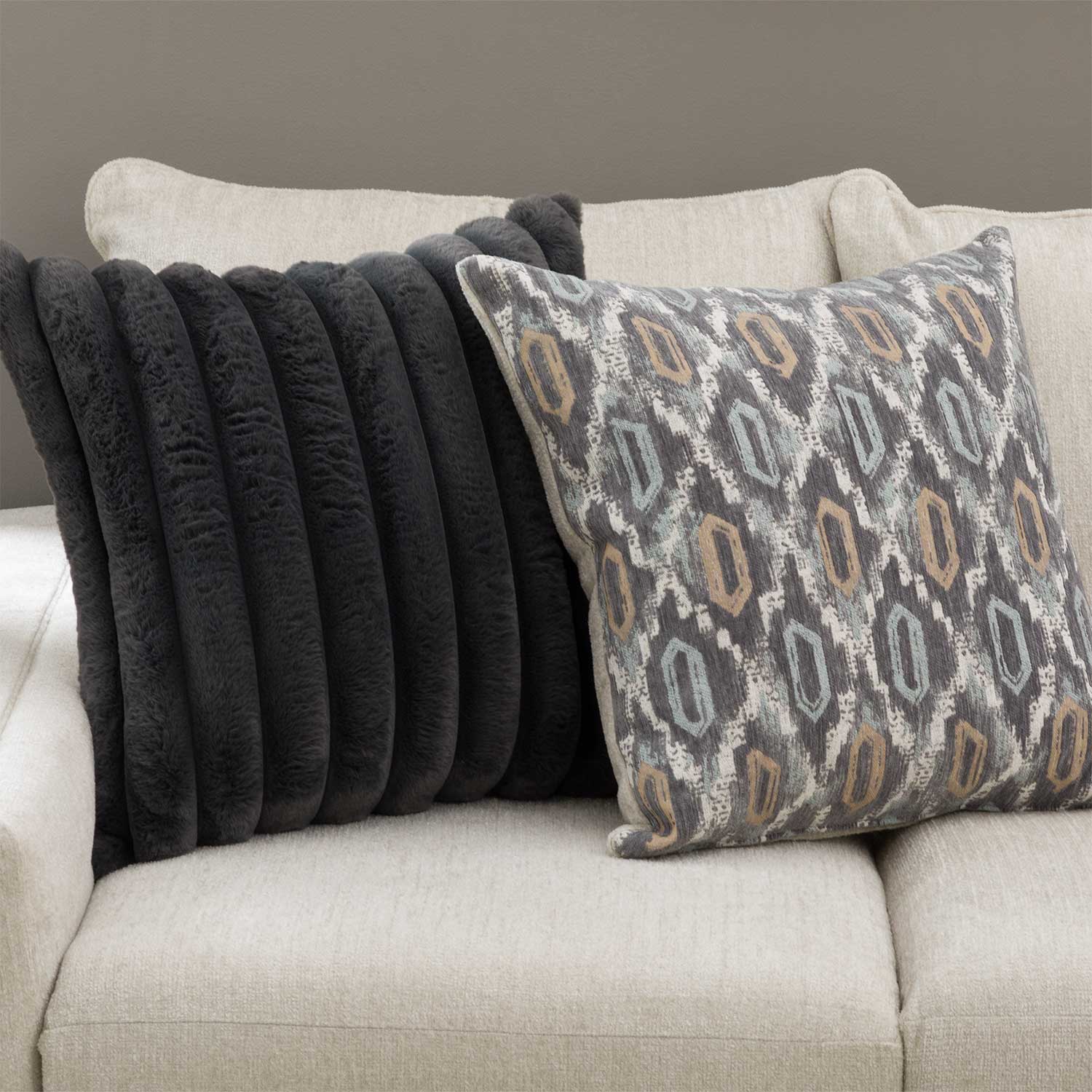 Main view of Behold Gray Sectional stone fabric sectional