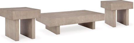 Jorlaina coffee table in light grayish brown, front angle