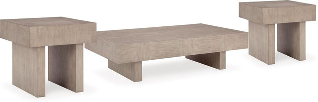 Jorlaina coffee table in light grayish brown, front angle