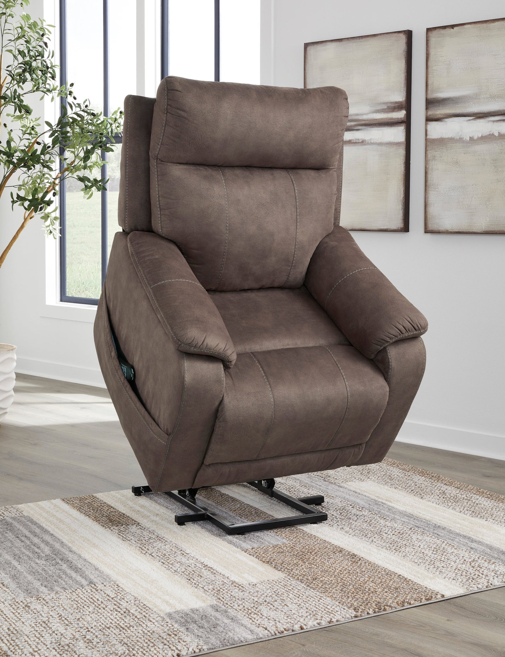Detail of recliner hand control with buttons