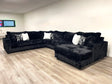 Saro Black 4-Piece Oversized Sectional Sofa main view