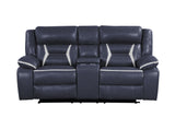 Luka blue reclining glider swivel chair