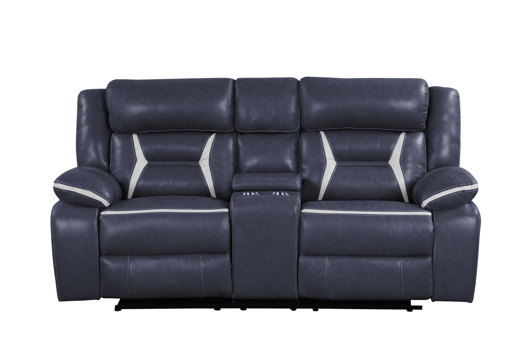 Luka blue reclining glider swivel chair