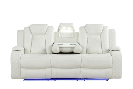 LED footrest lighting on sofa