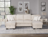detail view of Sahara Beige Double Storage Chaise Sectional w Drop Down Cupholders sectional sofa