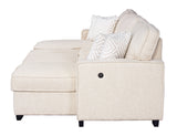 main view of Sahara Beige Double Storage Chaise Sectional w Drop Down Cupholders sectional sofa