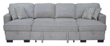 Front view of Sahara Gray Double Storage Chaise Sectional sectional sofa