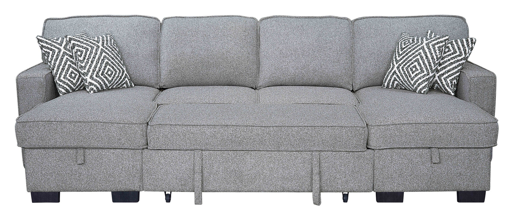 Front view of Sahara Gray Double Storage Chaise Sectional sectional sofa