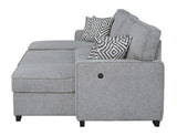 Side view of Sahara Gray Double Storage Chaise Sectional sectional sofa