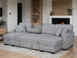 Sahara Gray Double Storage Chaise Sectional sectional sofa side view