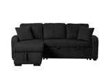 Room setting with Silvia Black Reversible Sectional Sofa and pull-out bed