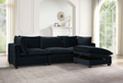 Cloud Black Velvet Modular Sectional Sofa front angle view