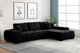 side angle view of Manhattan Black Sectional sofa