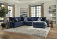 Behold Navy Sectional sofa, front angle view