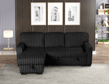 Room view of Poland Black Reversible Sectional Sofa with chaise section