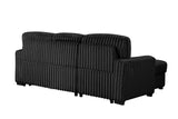 Close-up detail of Poland Black sectional stitching and cupholders